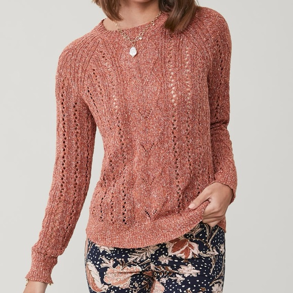 Spartina 449 Sweaters - Spartina 449 Shelby Pullover Sweater Auburn Linen Cotton Open Knit Women’s XL